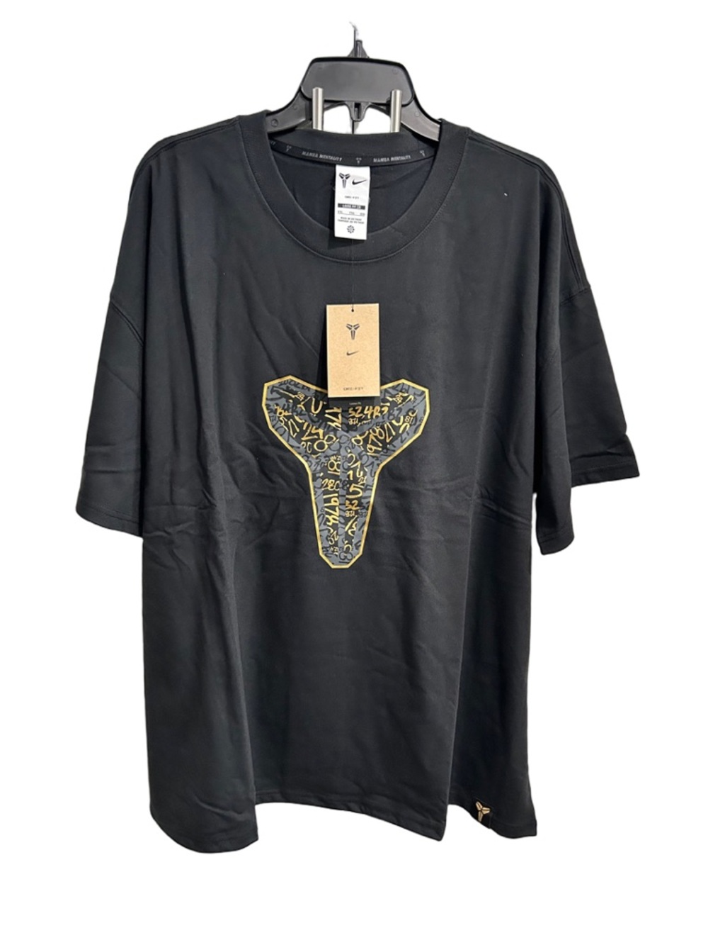 Nike Black Short-Sleeve Tee with Gold Kobe Shield Graphic